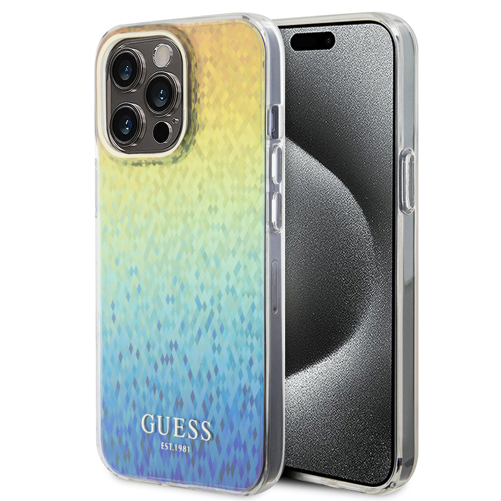 Guess - Hardcase IML Faceted Mirror Disco Iridescent (GUHCP15XHDECMI) - iPhone 15 Pro Max - Multicolour