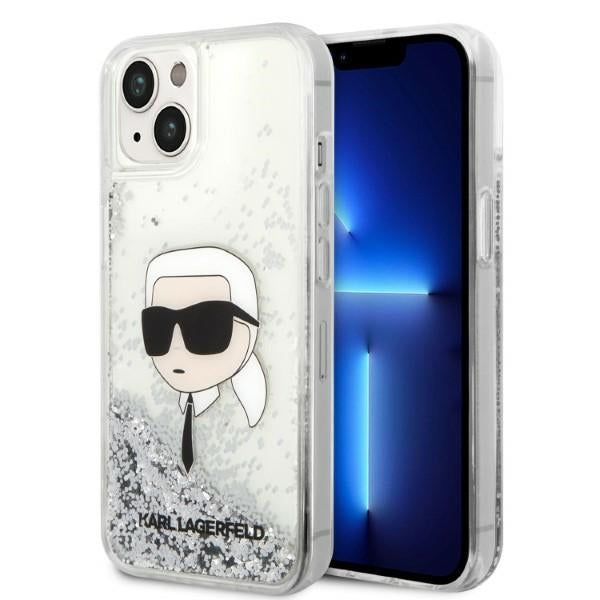 Karl Lagerfeld - Hardcase Glitter (KLHCP14MLNKHCH) - iPhone 14 Plus - Silver Karl Head