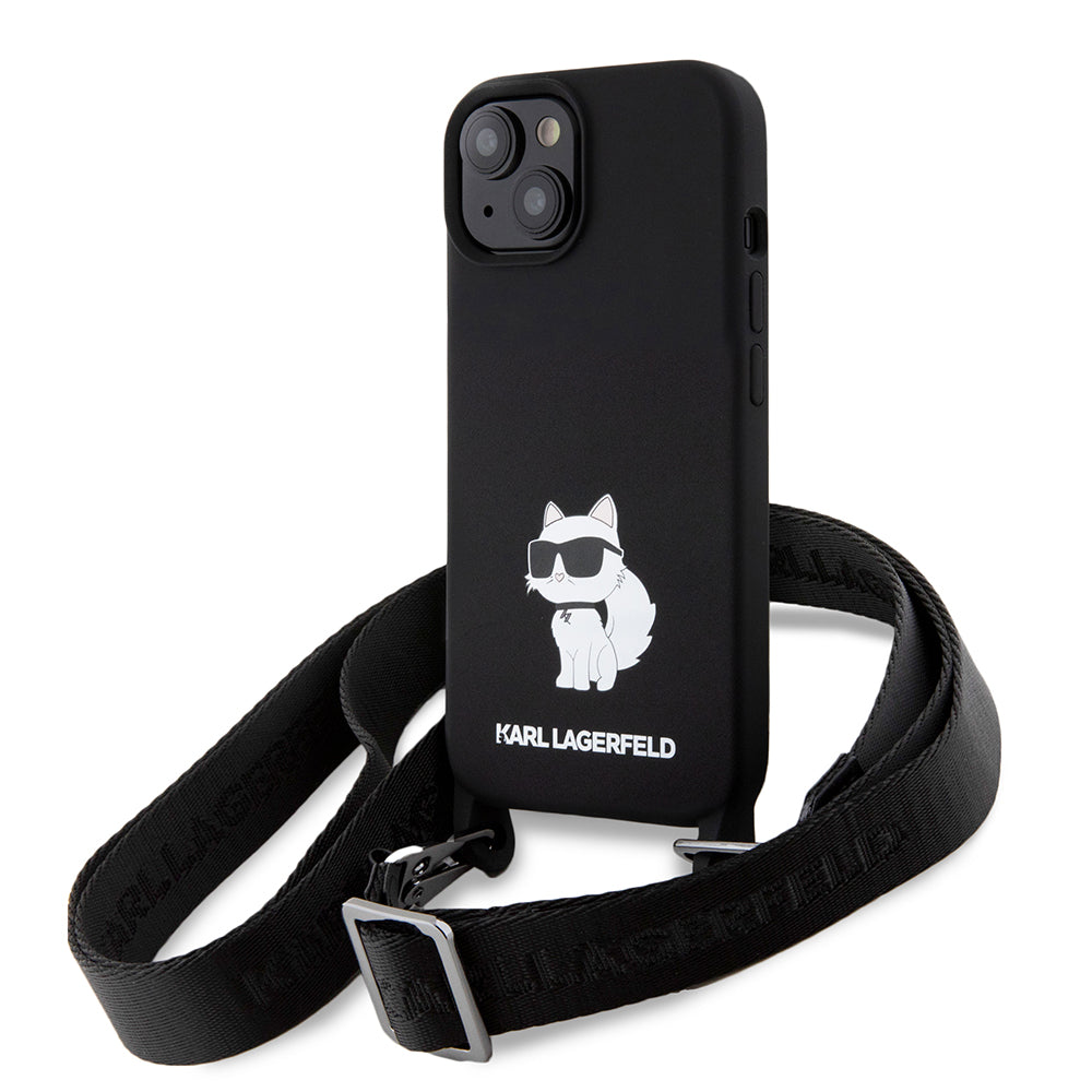 Karl Lagerfeld - Silicone Crossbody (KLHCP15SSCBSCNK) - iPhone 15 - Choupette