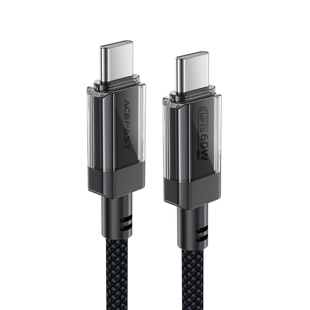 Acefast - Data Cable (C12-03) - Type-C to Type-C, 60W, High-Speed Charging, 1.2m - Black