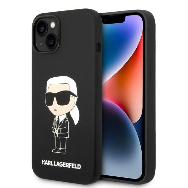 Karl Lagerfeld - Silicone (KLHCP14MSNIKBCK) - iPhone 14 Plus - Black Ikonik
