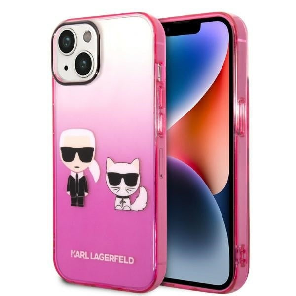 Karl Lagerfeld “Karl & Choupette” Back Cover Case Διάφανη Θήκη προστασίας από Liquid Silicone – iPhone 14 Plus (Pink)