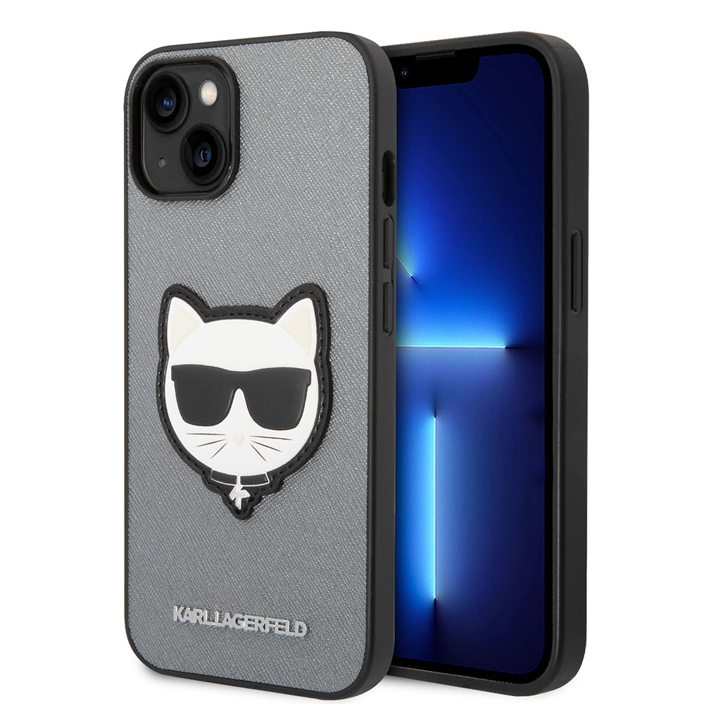 Karl Lagerfeld - Saffiano (KLHCP14SSAPCHG) - iPhone 14 - Silver Choupette Head