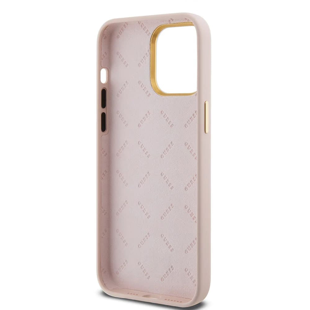Guess “Vintage Script Gold Logo Collection” Σκληρή Θήκη προστασίας από σιλικόνη – Apple iPhone 15 Pro Max (Ροζ  – GUHCP15XSMBSLP)