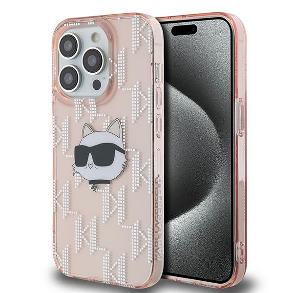 Karl Lagerfeld - IML Luxury (KLHCP14XHKLPCHP) - iPhone 14 Pro Max - Pink Choupette Head&Monogram