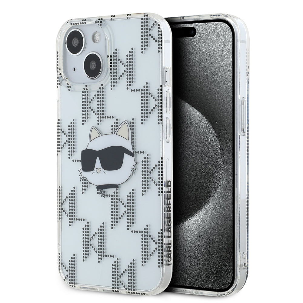 Karl Lagerfeld - IML Luxury (KLHCP15SHKLPCHT) - iPhone 15 - Transparent Choupette Head&Monogram