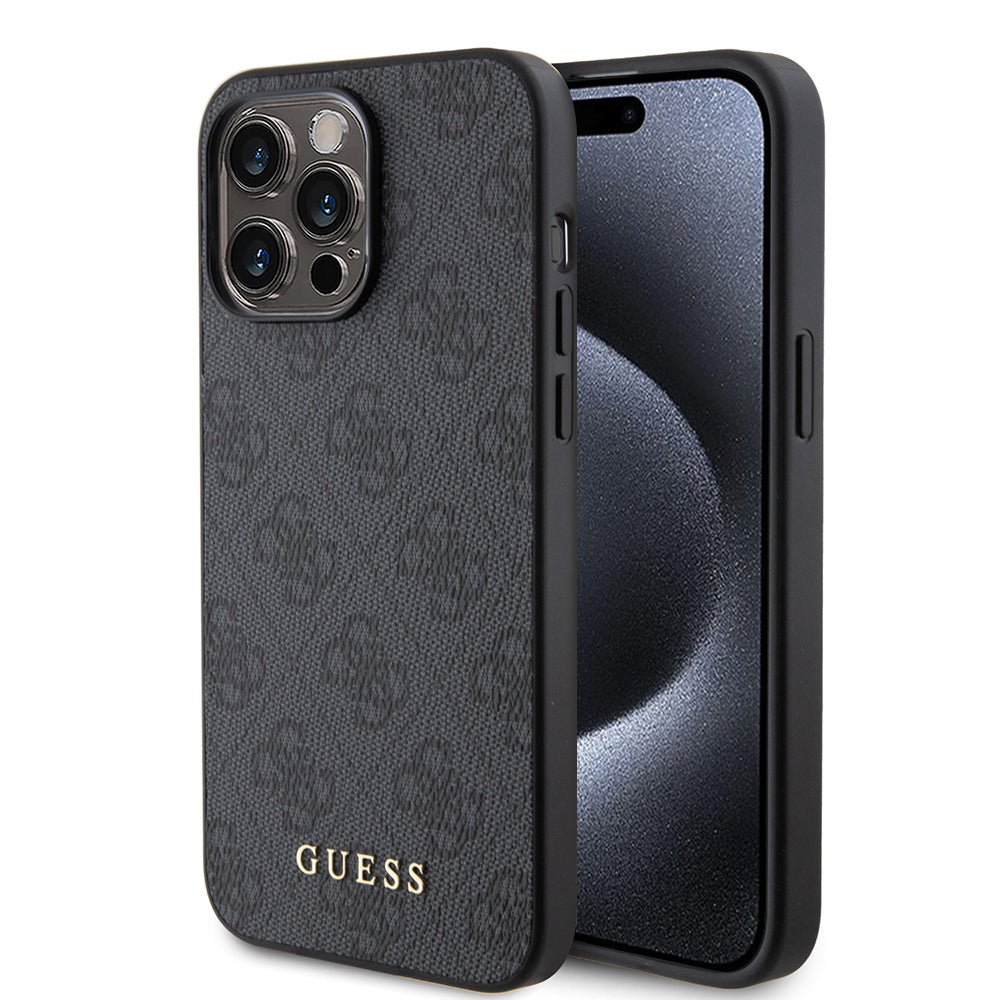 Guess - Hardcase 4G Metal Gold Logo (GUHCP15XG4GFGR) - iPhone 15 Pro Max - Grey