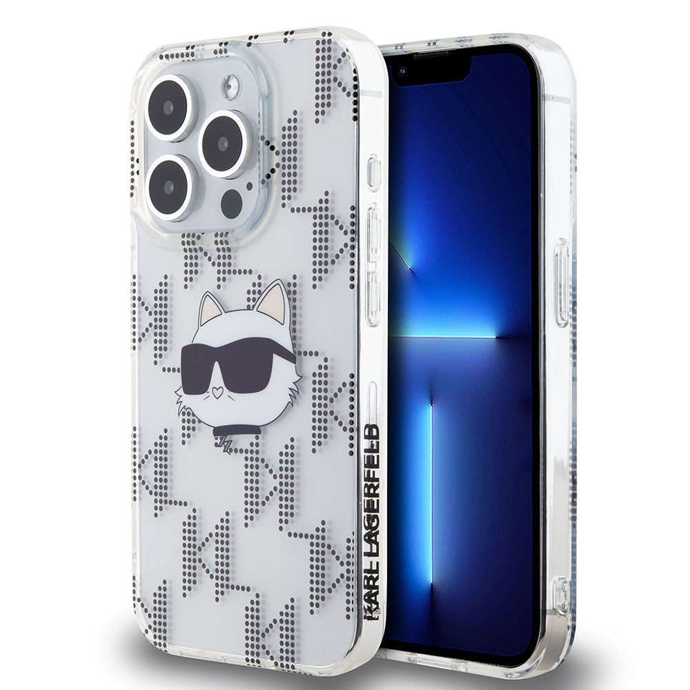 Karl Lagerfeld - IML Luxury (KLHCP15LHKLPCHT) - iPhone 15 Pro - Clear Choupette Head&Monogram