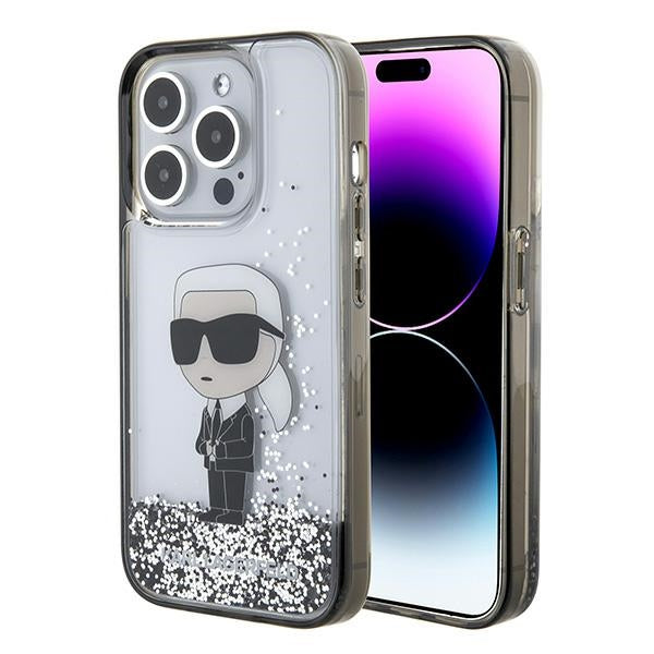 Karl Lagerfeld - Hardcase Liquid Glitter (KLHCP15LLKKNSK) - iPhone 15 Pro - Transparent Ikonik