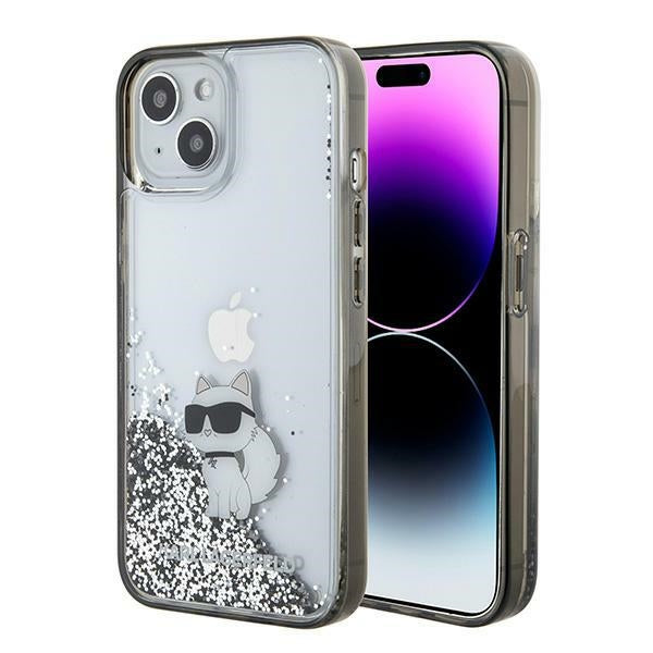 Karl Lagerfeld - Hardcase Liquid Glitter (KLHCP15SLKCNSK) - iPhone 15 - Transparent Choupette