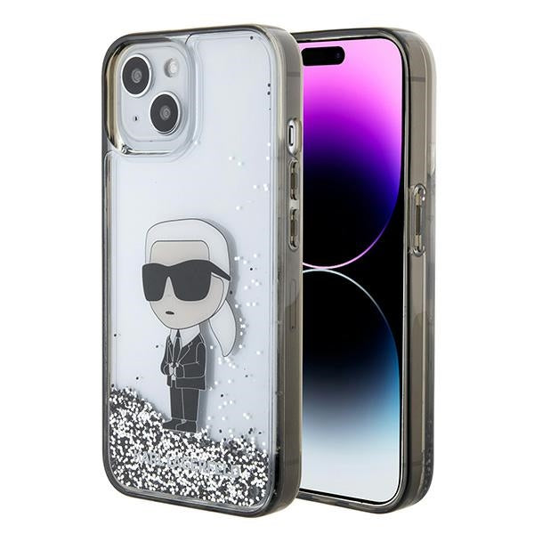 Karl Lagerfeld - Hardcase Liquid Glitter (KLHCP15SLKKNSK) - iPhone 15 - Transparent Ikonik