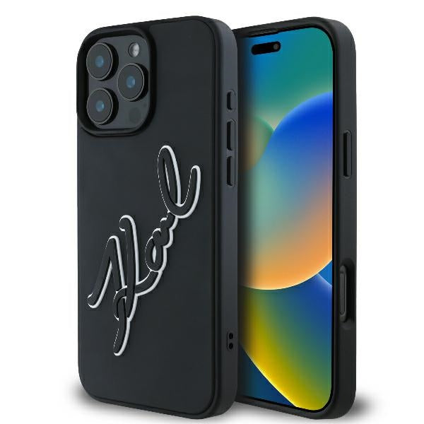 Karl Lagerfeld - 3D Design (KLHCP16L3DRKSDLK) - iPhone 16 Pro - Rubber Signature