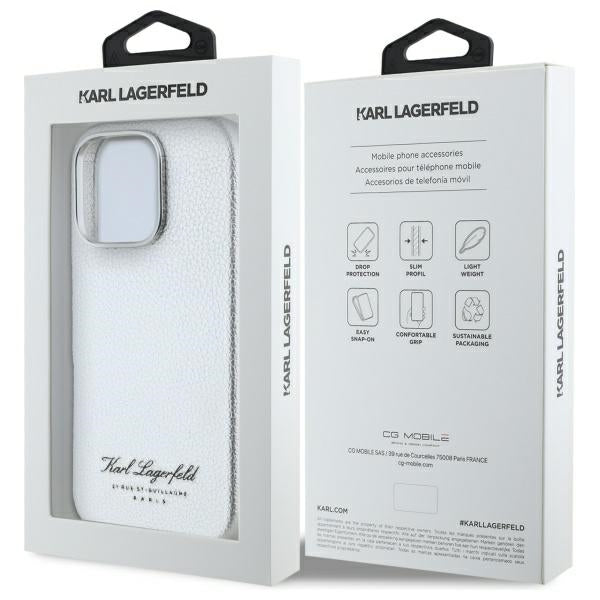 Karl Lagerfeld “Rue St.Guillaume Logo Collection” Θήκη προστασίας από σιλικόνη – iPhone 16 Pro (Γκρι – KLHCP16LPGWCMKHK)