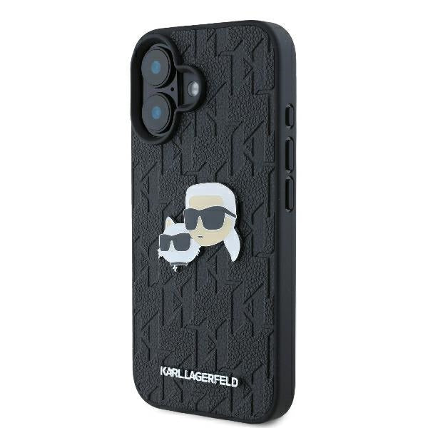 Karl Lagerfeld Monogram Ikonik Patch Saffiano Case Θήκη προστασίας από δερματίνη – iPhone 16 (Μαύρο – KLHCP16SPGKLKCPK)