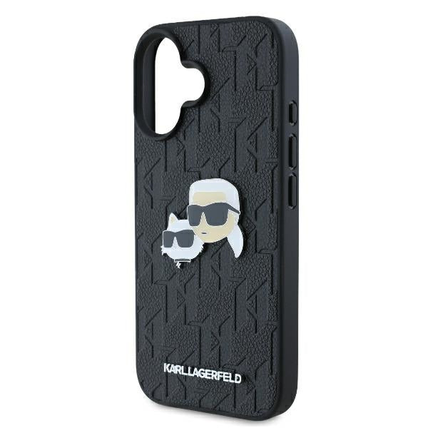 Karl Lagerfeld Monogram Ikonik Patch Saffiano Case Θήκη προστασίας από δερματίνη – iPhone 16 (Μαύρο – KLHCP16SPGKLKCPK)