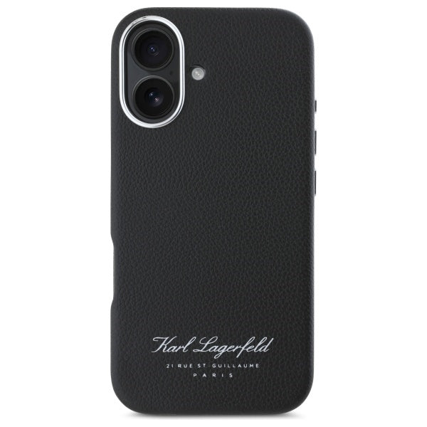 Karl Lagerfeld “Rue St.Guillaume Logo Collection” Θήκη προστασίας από σιλικόνη – iPhone 16 (Μαύρο – KLHCP16SPGWCMKHK)