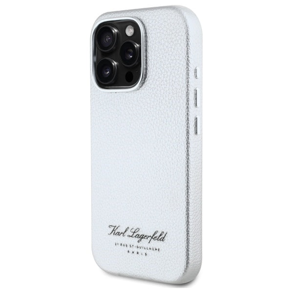 Karl Lagerfeld “Rue St.Guillaume Logo Collection” Θήκη προστασίας από σιλικόνη – iPhone 16 Pro Max (Γκρι – KLHCP16XPGWCMKHK)