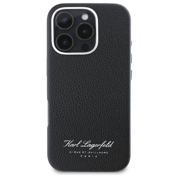 Karl Lagerfeld “Rue St.Guillaume Logo Collection” Θήκη προστασίας από σιλικόνη – iPhone 16 Pro Max (Μαύρο – KLHCP16XPGWCMKHK)