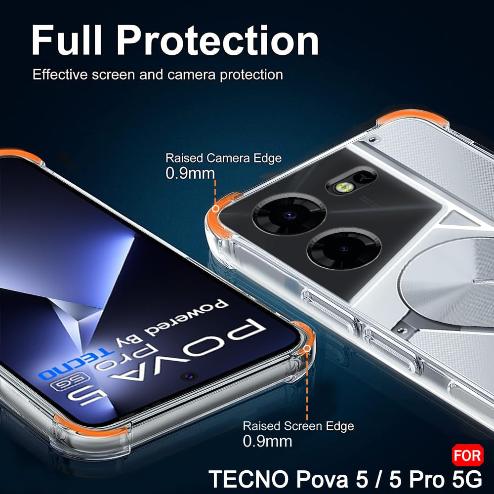 Techsuit - Shockproof Clear Silicone - Tecno Pova 5 Pro - Clear