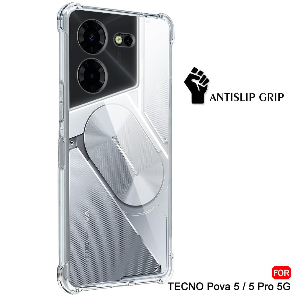 Techsuit - Shockproof Clear Silicone - Tecno Pova 5 Pro - Clear