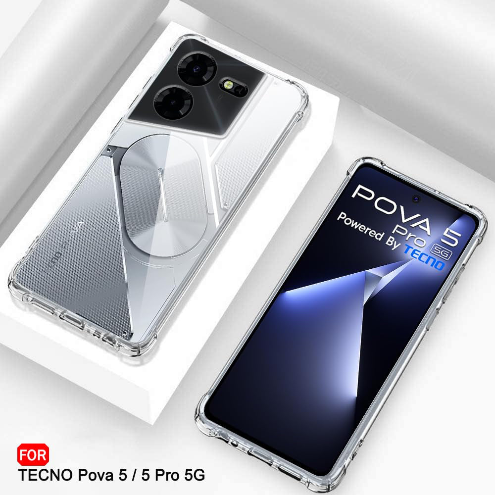 Techsuit - Shockproof Clear Silicone - Tecno Pova 5 Pro - Clear