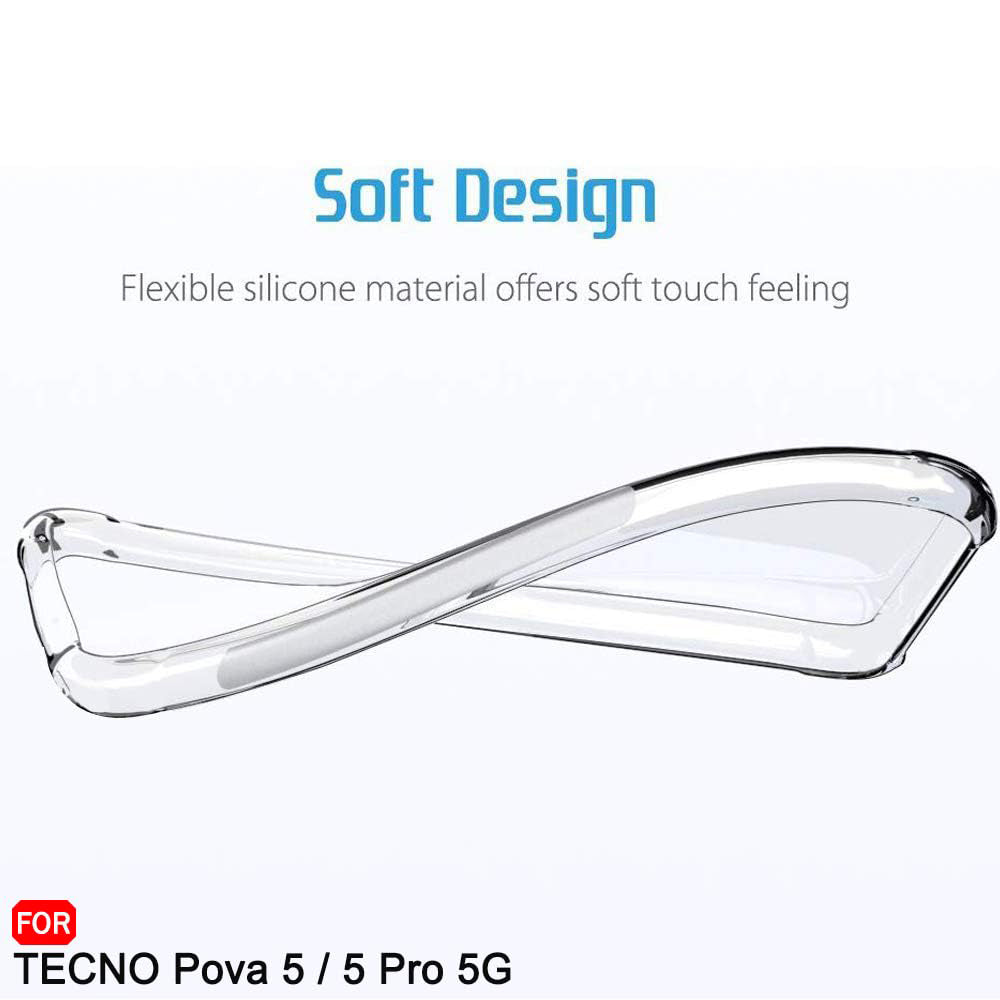 Techsuit - Shockproof Clear Silicone - Tecno Pova 5 Pro - Clear