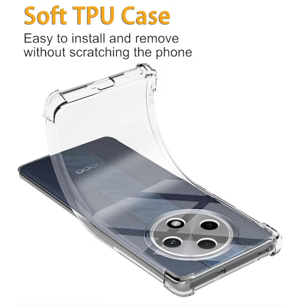Techsuit - Shockproof Clear Silicone - Oppo Reno12 F 4G / Reno12 F 5G / Reno12 FS 4G / Reno12 FS 5G - Clear
