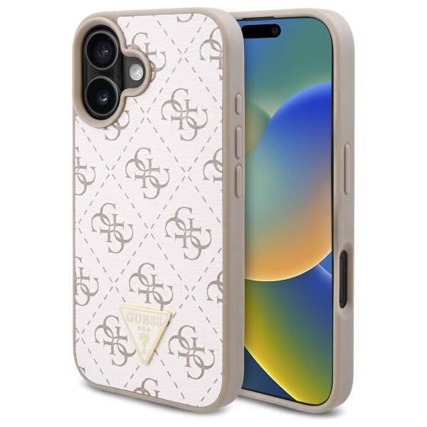 Guess - Hardcase 4G Triangle Metal Logo (GUHCP16SPG4GPH) - iPhone 16 - White