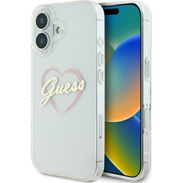 Guess - Hardcase IML Heart (GUHCP16MHCHGSPT) - iPhone 16 Plus - Clear