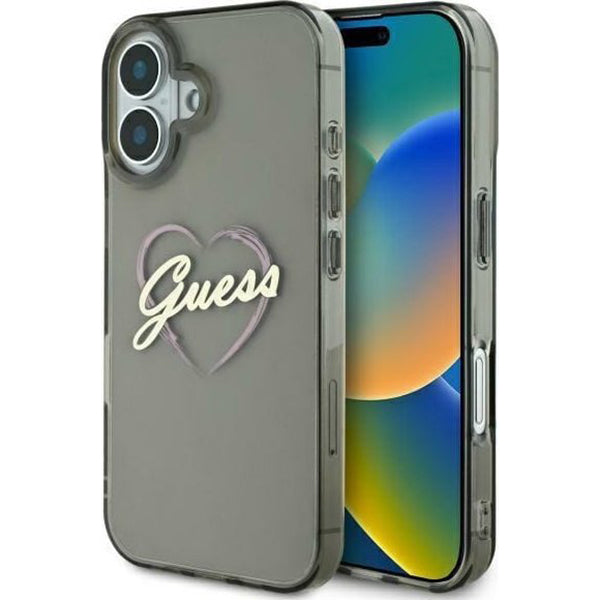 Guess - Hardcase IML Heart (GUHCP16MHCHGSPK) - iPhone 16 Plus - Black