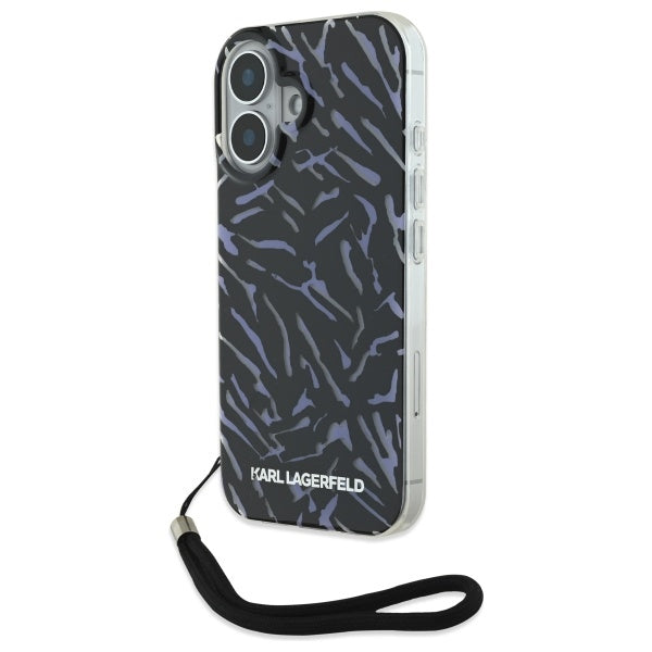 Karl Lagerfeld - Hardcase (KLHCP16MHZBPKCCU) - iPhone 16 Plus - Purple Zebra With Cord