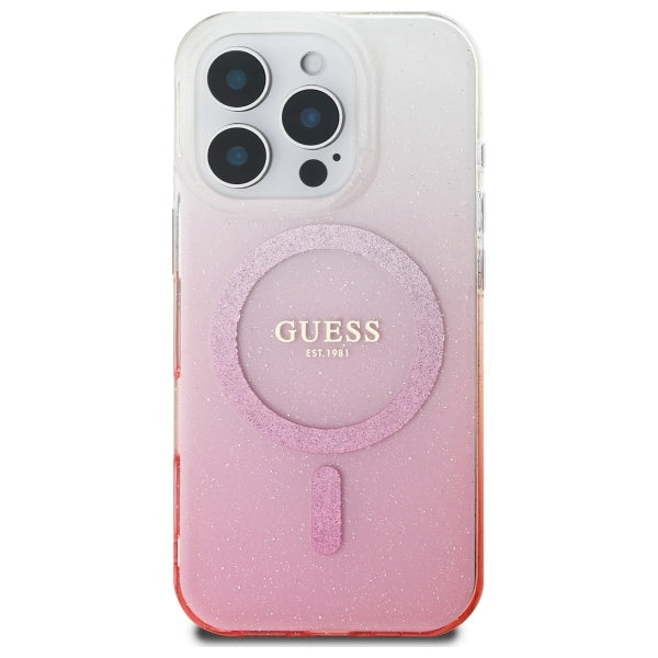Guess Magsafe “Glitter Gradient” Hard Case Θήκη προστασίας από σκληρό πλαστικό – iPhone 16 Pro (Ροζ – GUHMP16LHGRCELP)