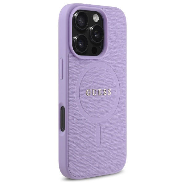 Guess Magsafe “Saffiano Collection" Hard Case Θήκη προστασίας από δερματίνη – iPhone 16 Pro Max (Μωβ – GUHMP16XPSAHMCU)