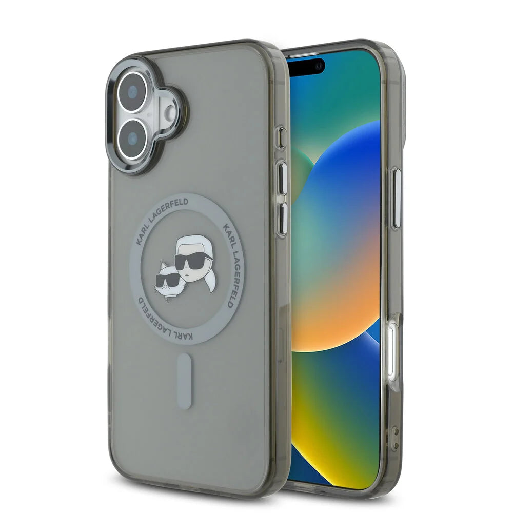 Karl Lagerfeld - IML MagSafe (KLHMP16MHLSKCK) - iPhone 16 Plus - Metal Karl&Choupette Head