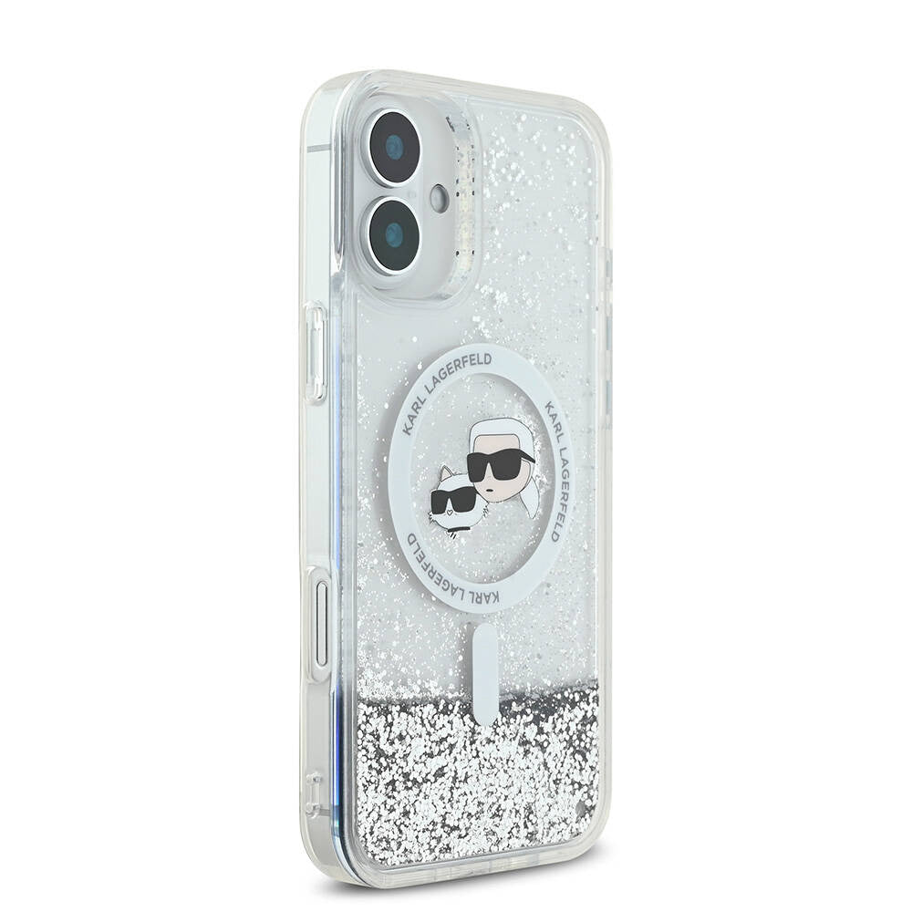Karl Lagerfeld Magsafe Ringstand Liquid Glitter Hard Case Θήκη προστασίας από σκληρό πλαστικό – iPhone 16 (Glitter Διάφανη – KLHMP16SLGKCSGH)