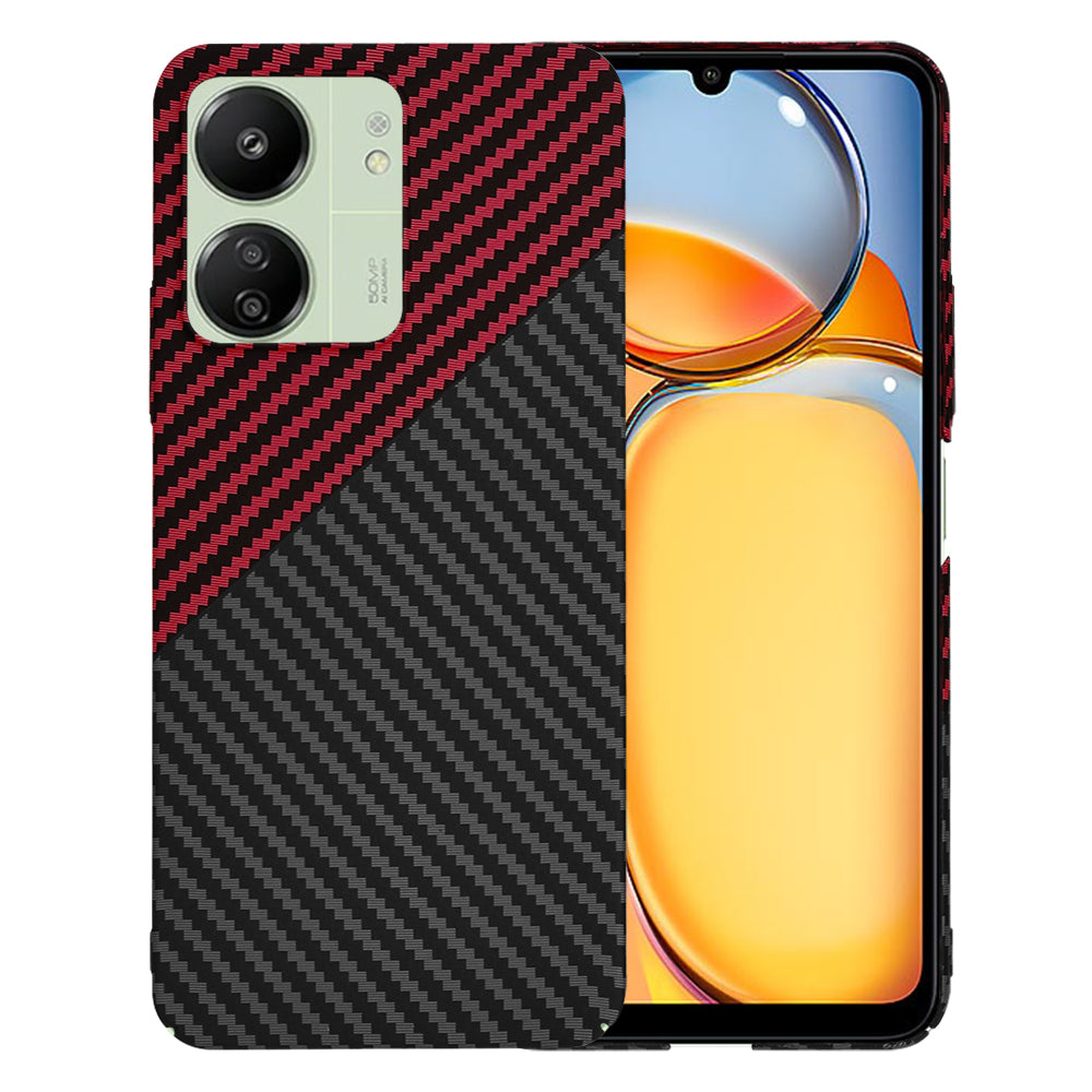 Techsuit - Carbonite FiberShell - Xiaomi Redmi 13C 4G / Redmi 13C 5G / Poco C65- Red Vortex
