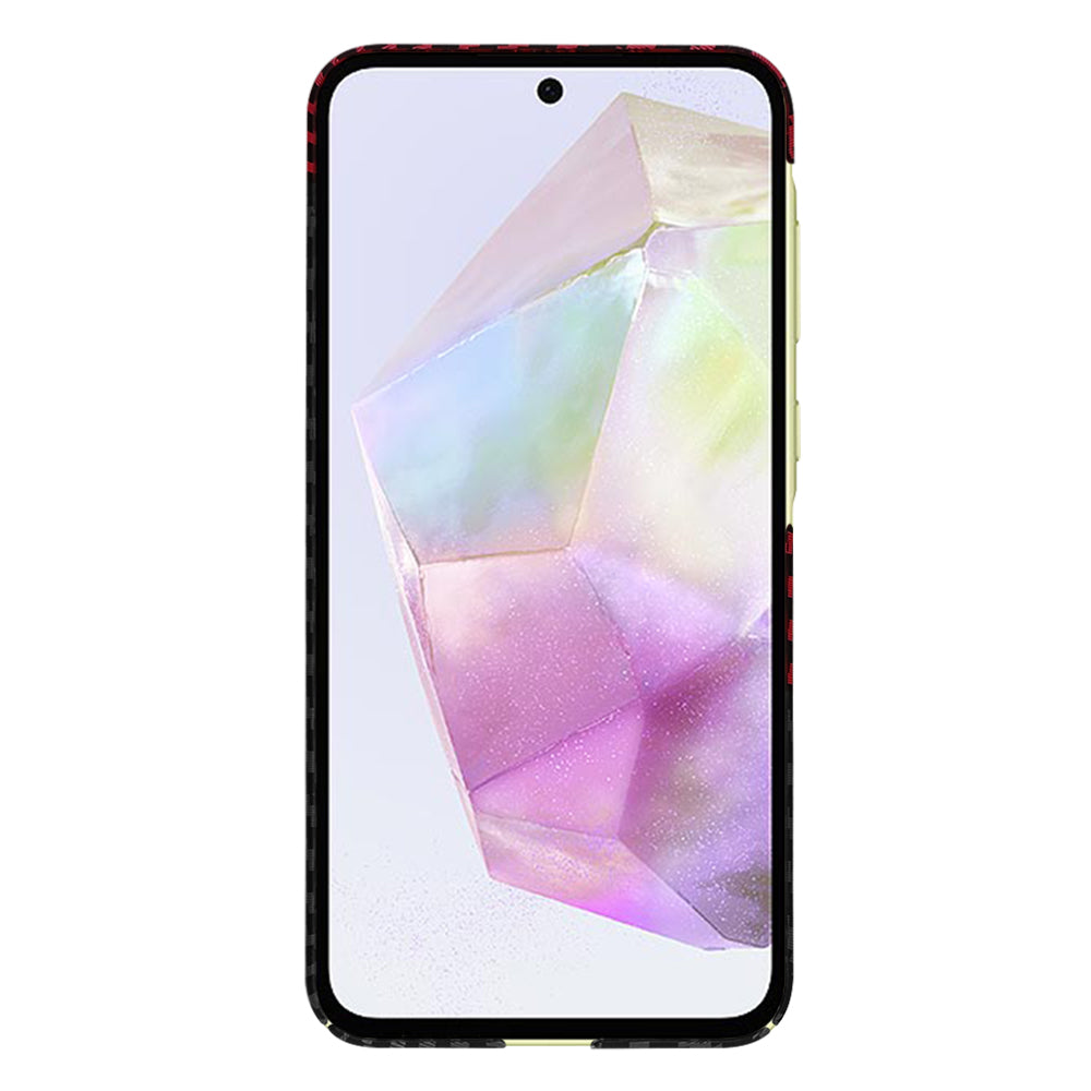 Techsuit - Carbonite FiberShell - Galaxy A35 5G - Red Vortex