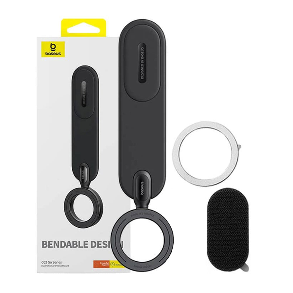 Baseus - Car Holder C02 Go Series (C40165500111-00) - Magnetic Grip, Bendable Design, for Dashboard - Black
