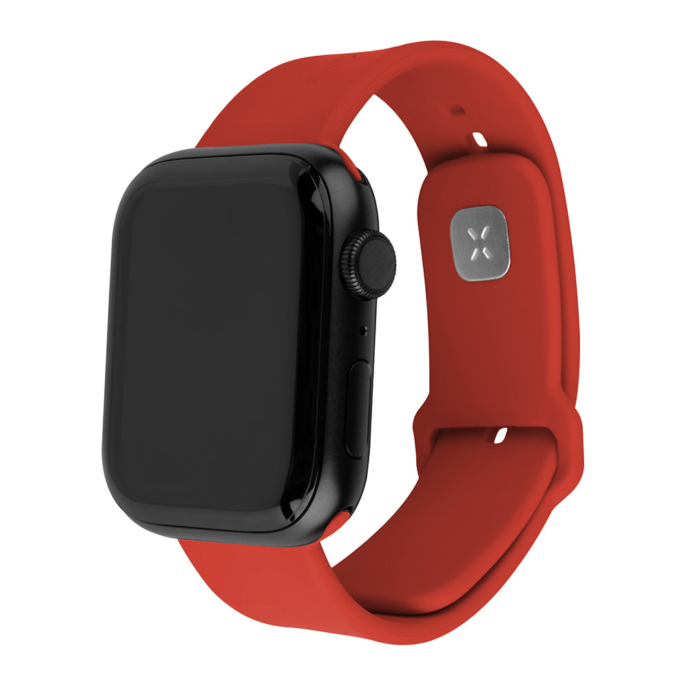 Fixed - Silicone Sporty Strap Set 35mm - Apple Watch 1/2/3/4/5/6/7/8/9/10/SE/SE 2/Ultra/Ultra 2 (42/44/45/46/49mm) - Red