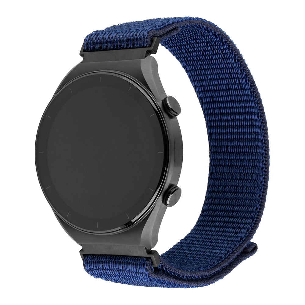 Fixed - Nylon Sporty Strap 20mm - Samsung Galaxy Watch 4/5/Active 2, Huawei Watch GT 3 (42mm)/GT 3 Pro (43mm) - Dark Blue