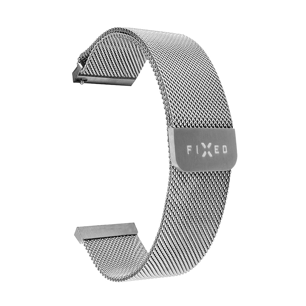 Fixed - Mesh Strap 20mm - Samsung Galaxy Watch 4/5/Active 2, Huawei Watch GT 3 (42mm)/GT 3 Pro (43mm) - Silver