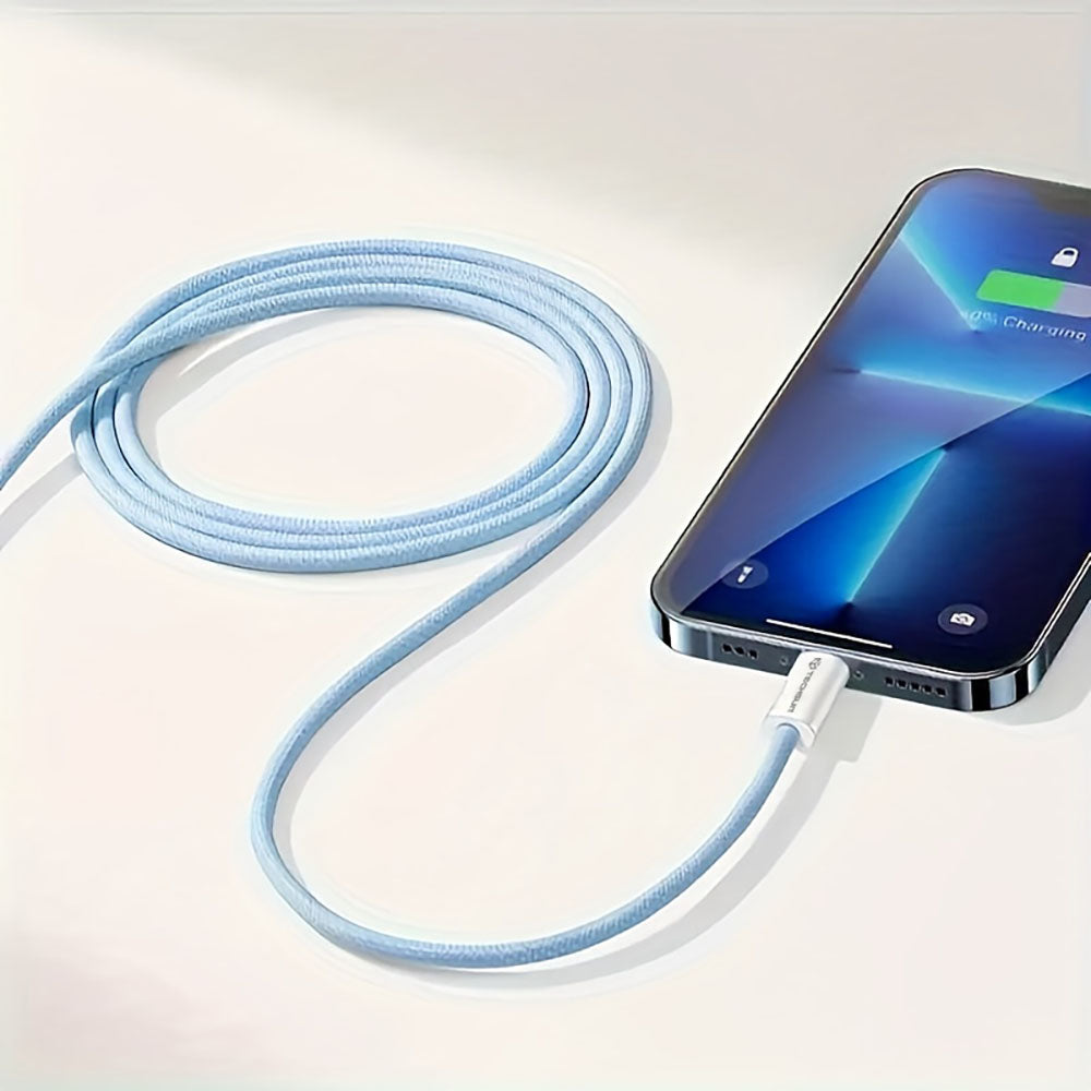 Techsuit - Data Cable (PCB114D) - for Apple, Android, Type-C, Super Fast Charging, PD60W, Flexible, Durable, 1m - Yellow