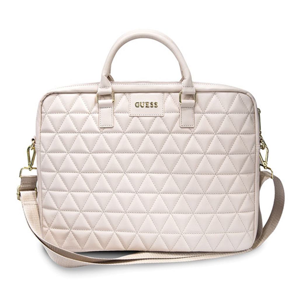 Guess - Computer Bag Quilted (GUCB15QLPK) - 15-16", Mosaique Pattern, Detatchable Shoulder Strap, Adjustable - Pink
