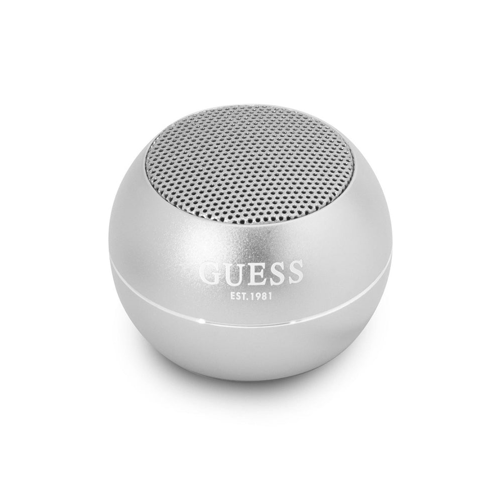 Guess Mini Φορητό Αλουμινένιο Ηχείο Bluetooth 3W με 4 ώρες αυτονομία (ασημί)