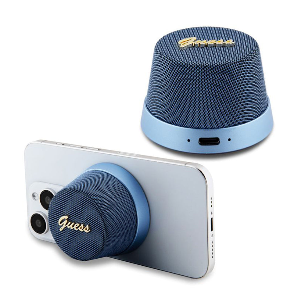 Guess - Speaker Stand Magnetic Script Metal (GUWSC3ALSMB) - TWS, USB-C, Bluetooth V5.3, 700mAh, 3W - Blue