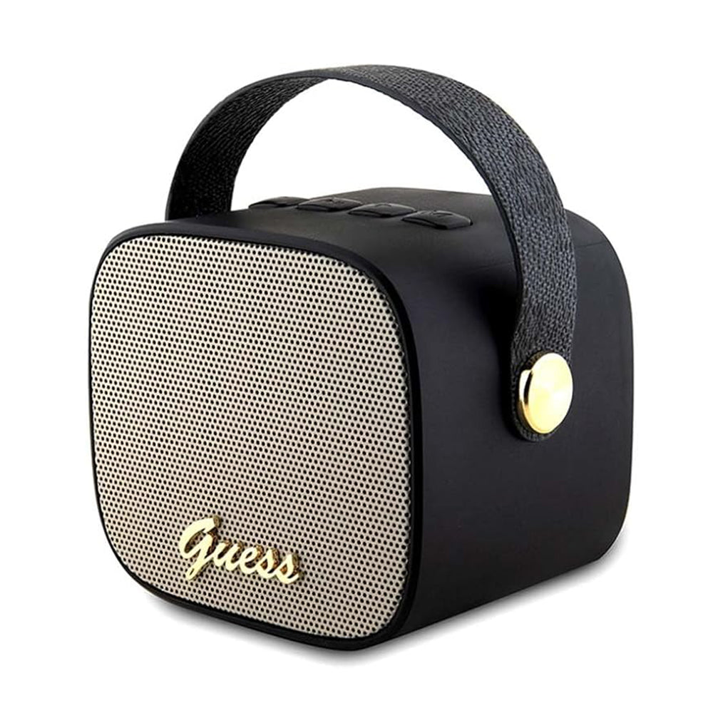 Guess - Wireless Speaker PU Leather 4G Script Logo (GUWSB2P4SMK) - Bluetooth 5.3, TWS, 5W,  AUX, TF Card - Black