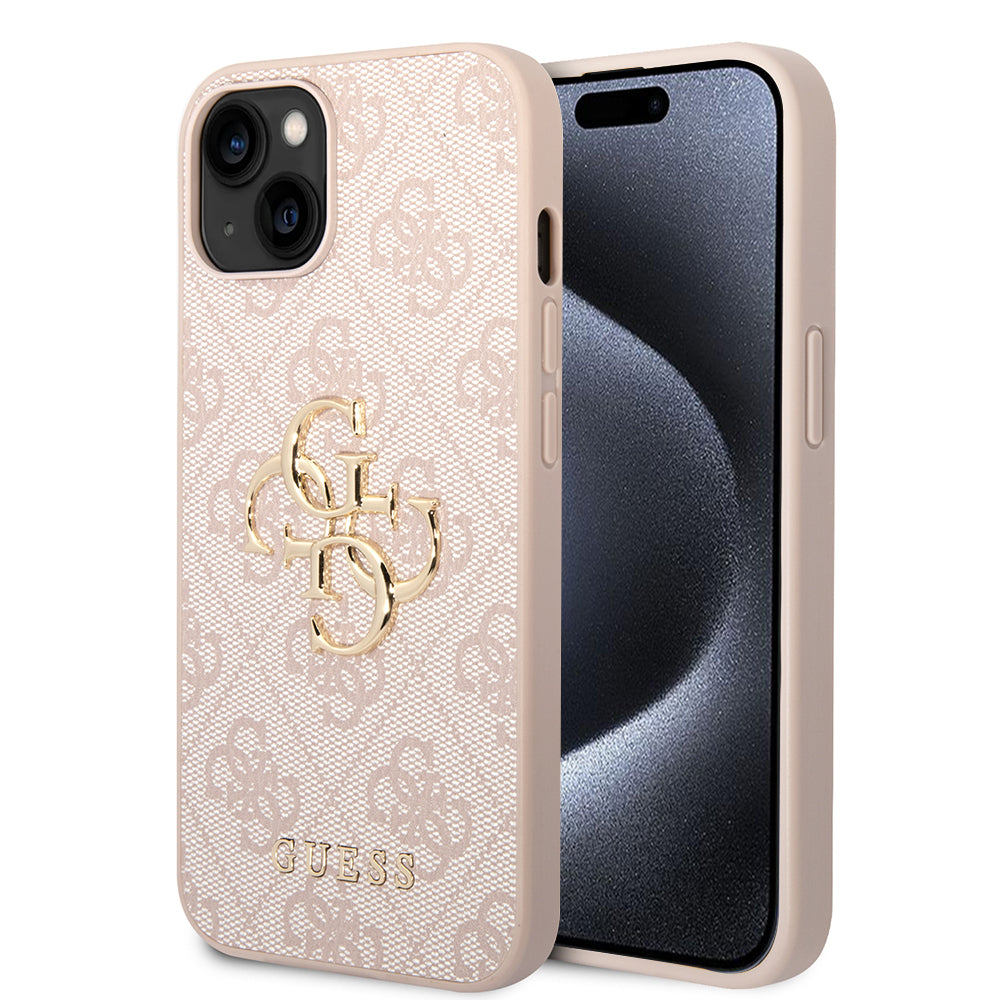 Guess - Leather 4G Metal Logo (GUHCP15S4GMGPI) - iPhone 15 - Pink