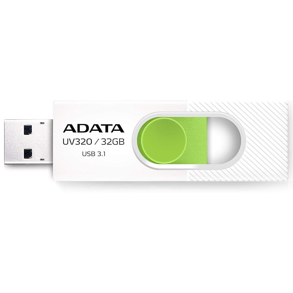 Adata - Memory Stick (AUV320-32G-RWHGN) - USB 3.1 FlashDrive, 32GB - White / Green