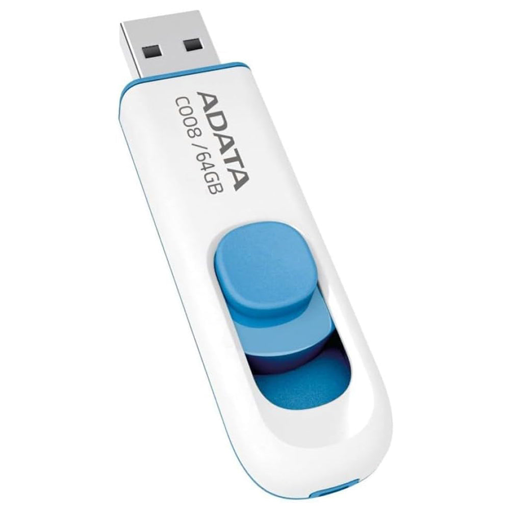Adata - Memory Stick (AC008-64G-RWE) - USB 2.0 FlashDrive, 64GB - White / Blue