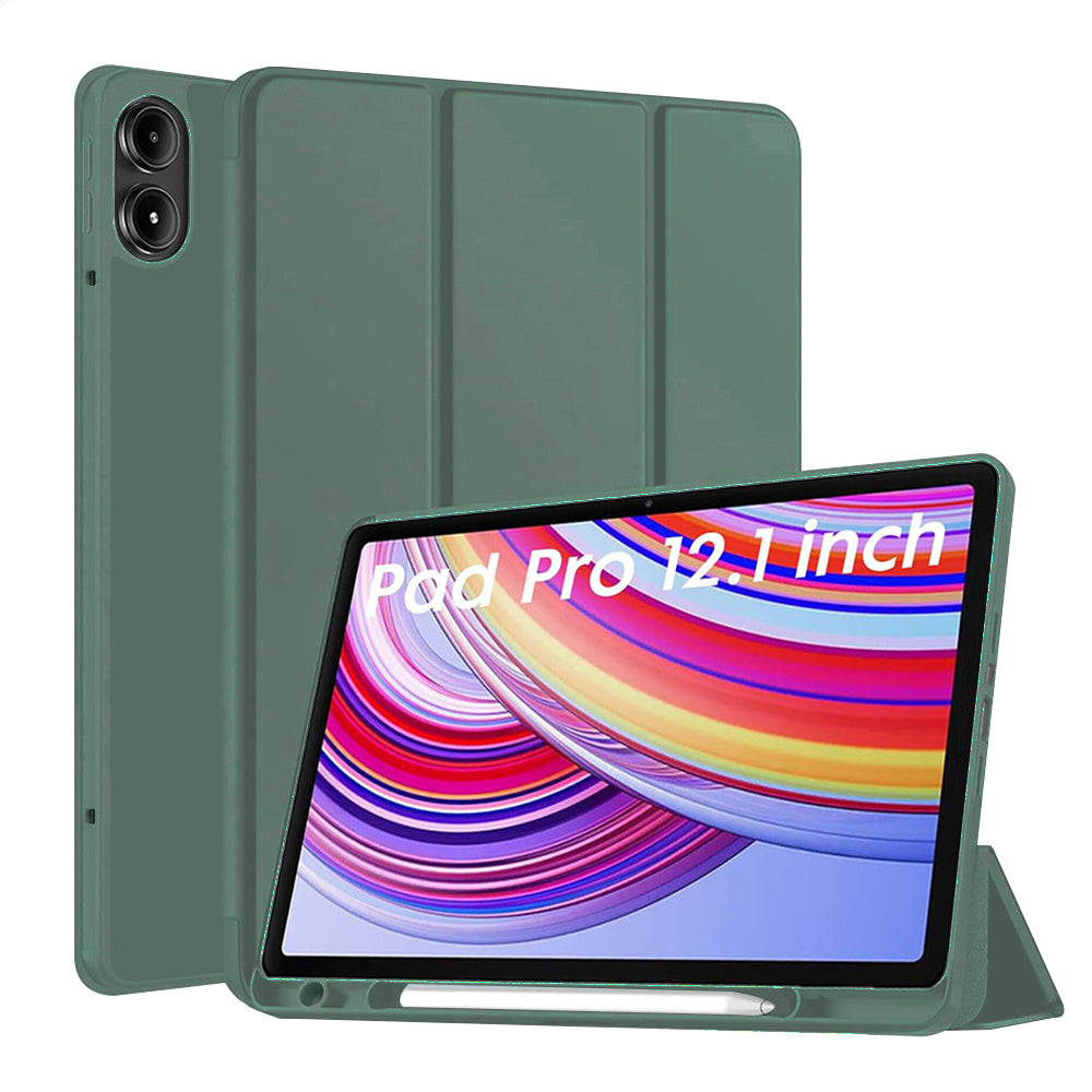 Techsuit - Flex Trifold (with Pencil Holder) - Xiaomi Redmi Pad Pro / Redmi Pad Pro 5G / Poco Pad - Green